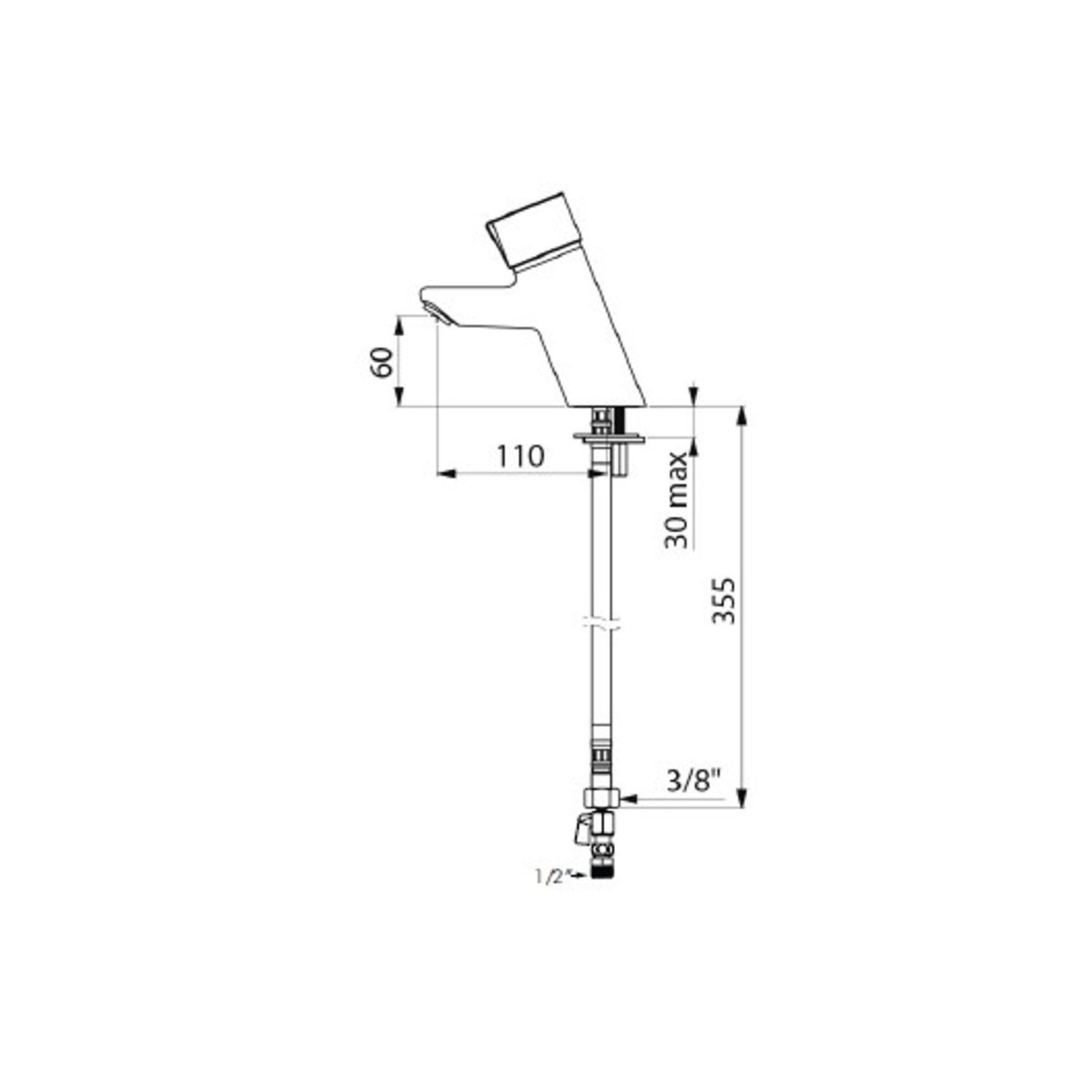 DELABIE Tempomix time flow basin mixer - Lead Free* gallery detail image