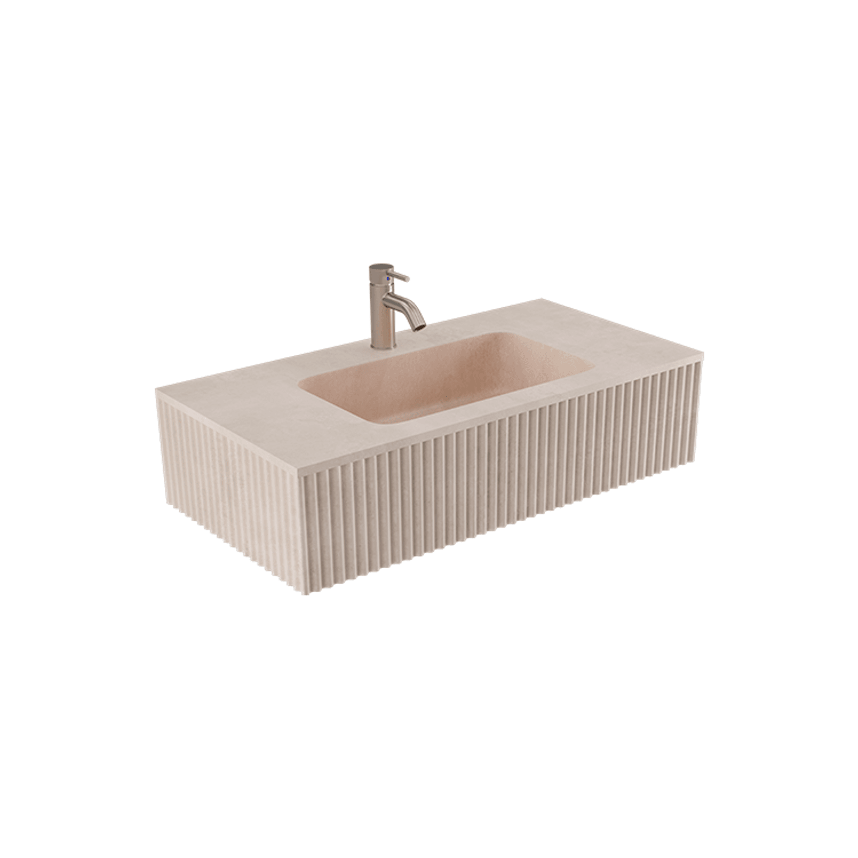 Bare Fluted Wall Basin gallery detail image