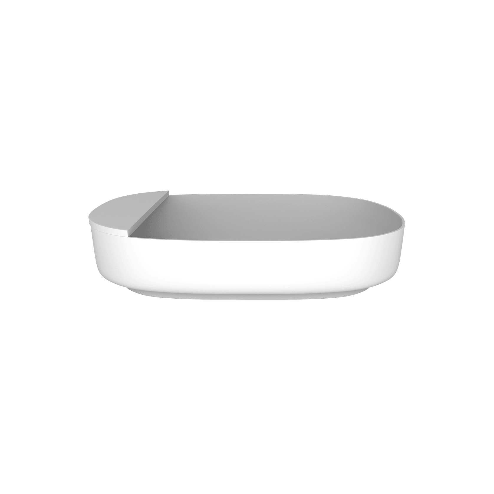 iStone Ovale Basin 550mm Gloss White (With Tray) gallery detail image