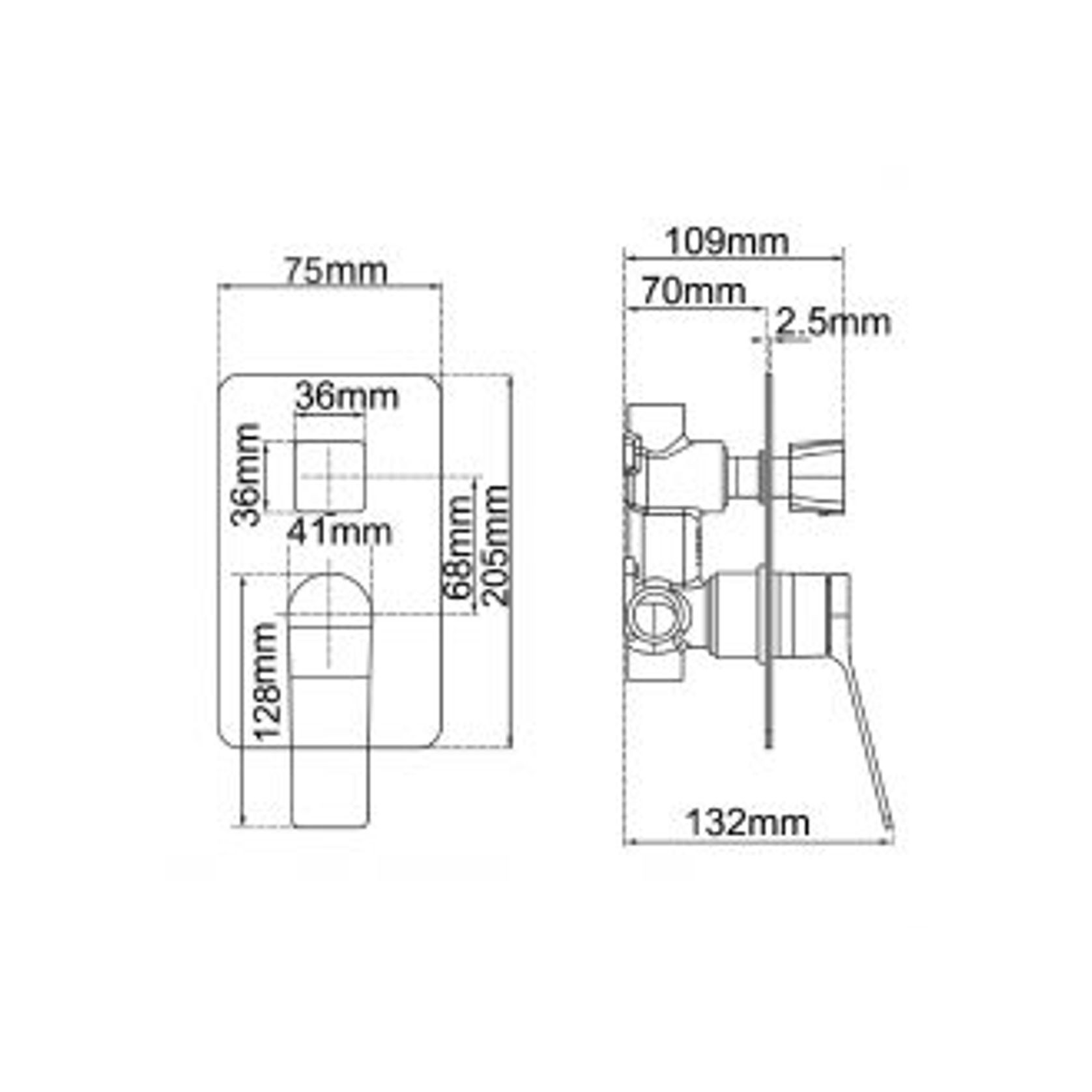 Rushy Wall Mixer With Diverter Brushed Nickel gallery detail image