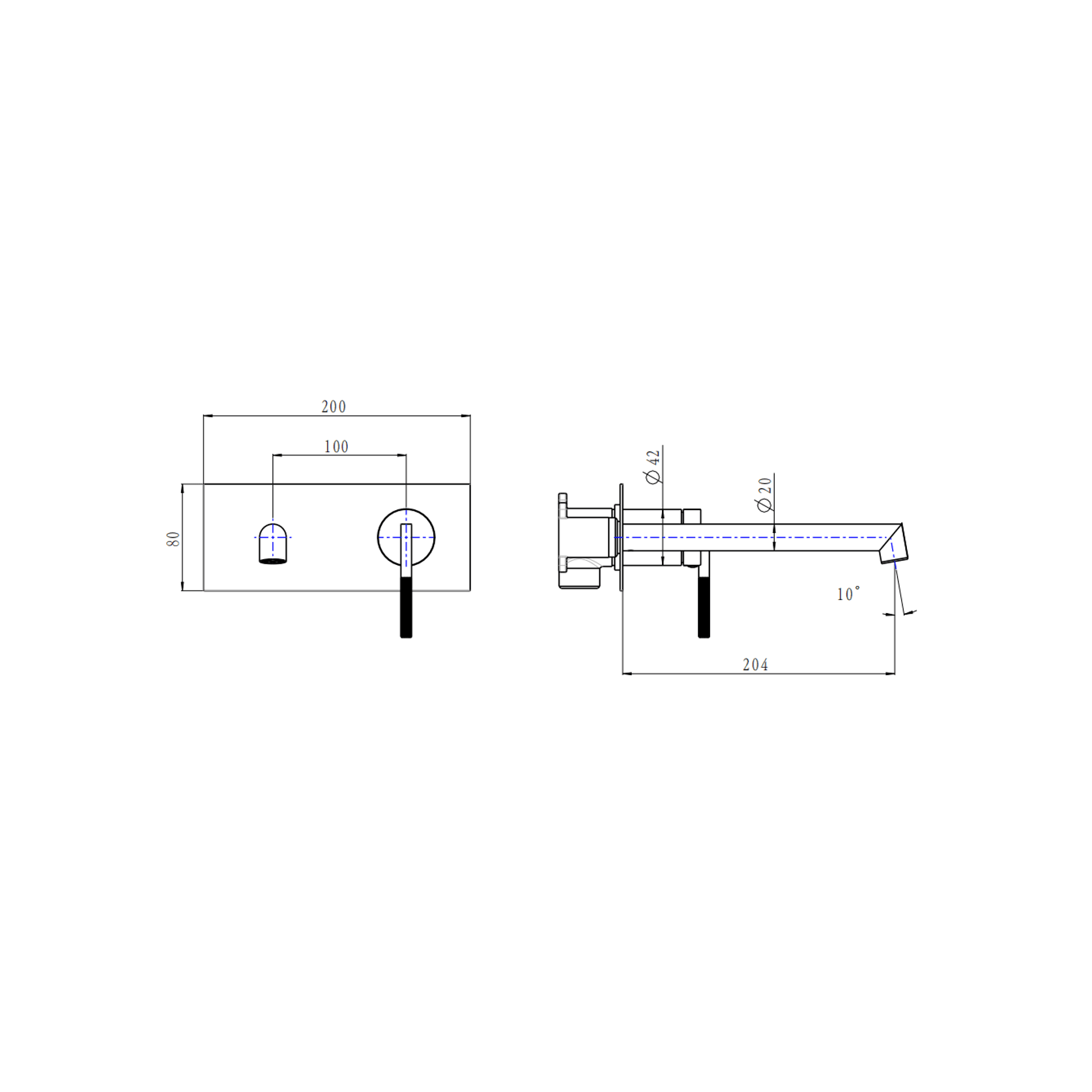 Caddence Wall Mixer with Spout Brushed Nickel gallery detail image