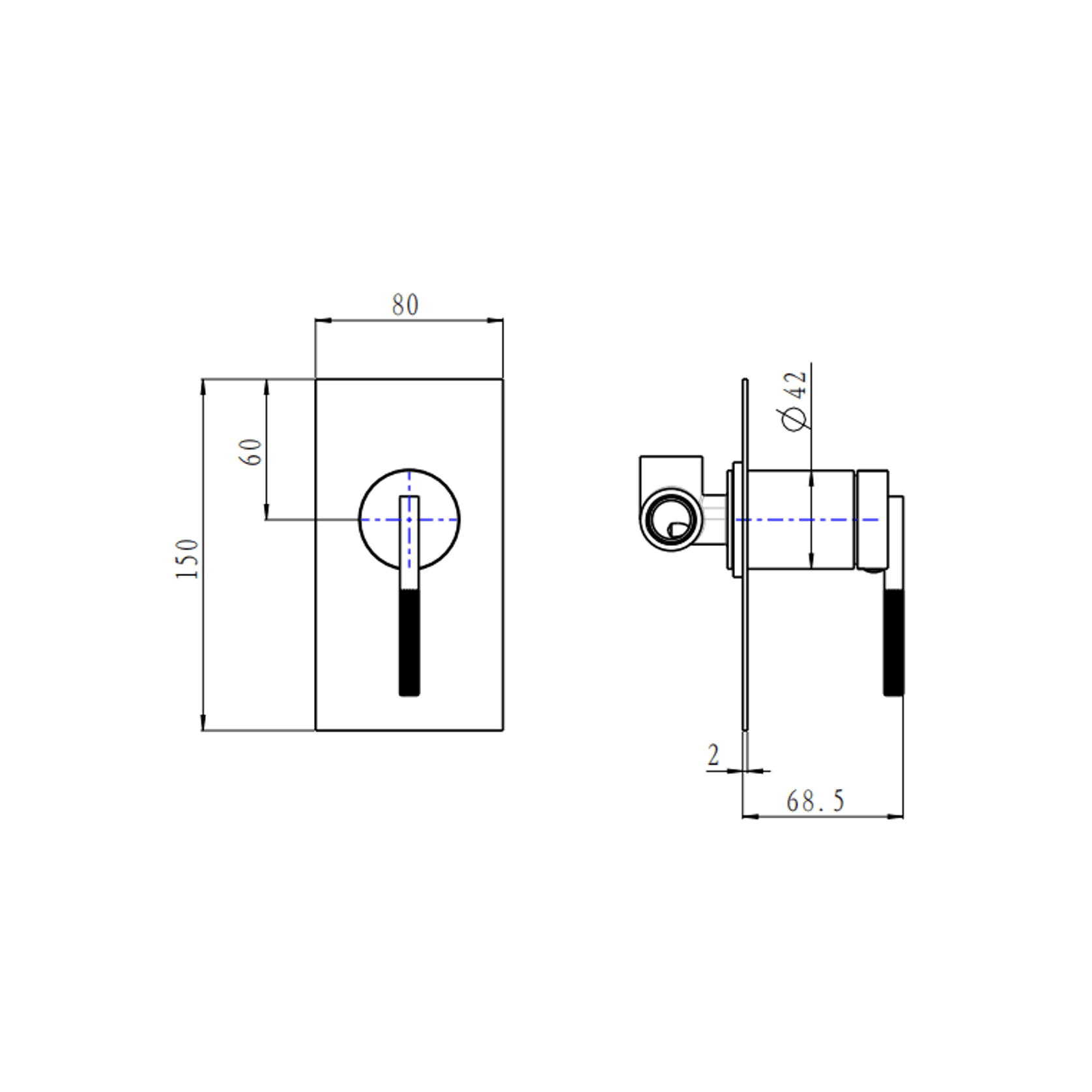 Caddence Wall Mixer Gun Metal Grey gallery detail image