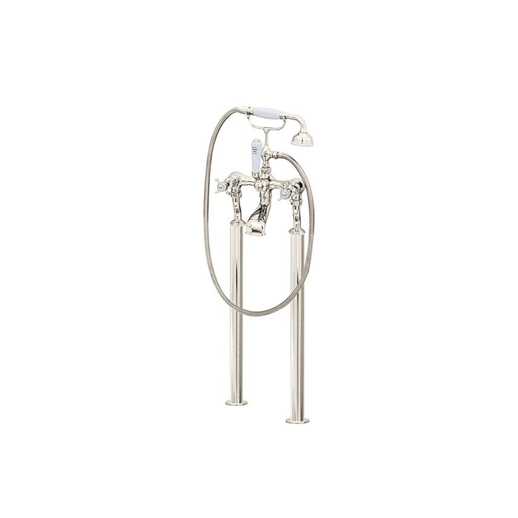 Perrin & Rowe - Bath Filler On Floorlegs With Handshower In Cradle & Crosshead Taps gallery detail image