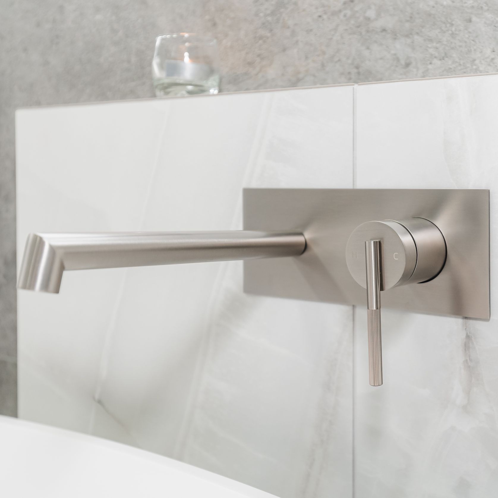 Caddence Wall Mixer with Spout Brushed Nickel gallery detail image