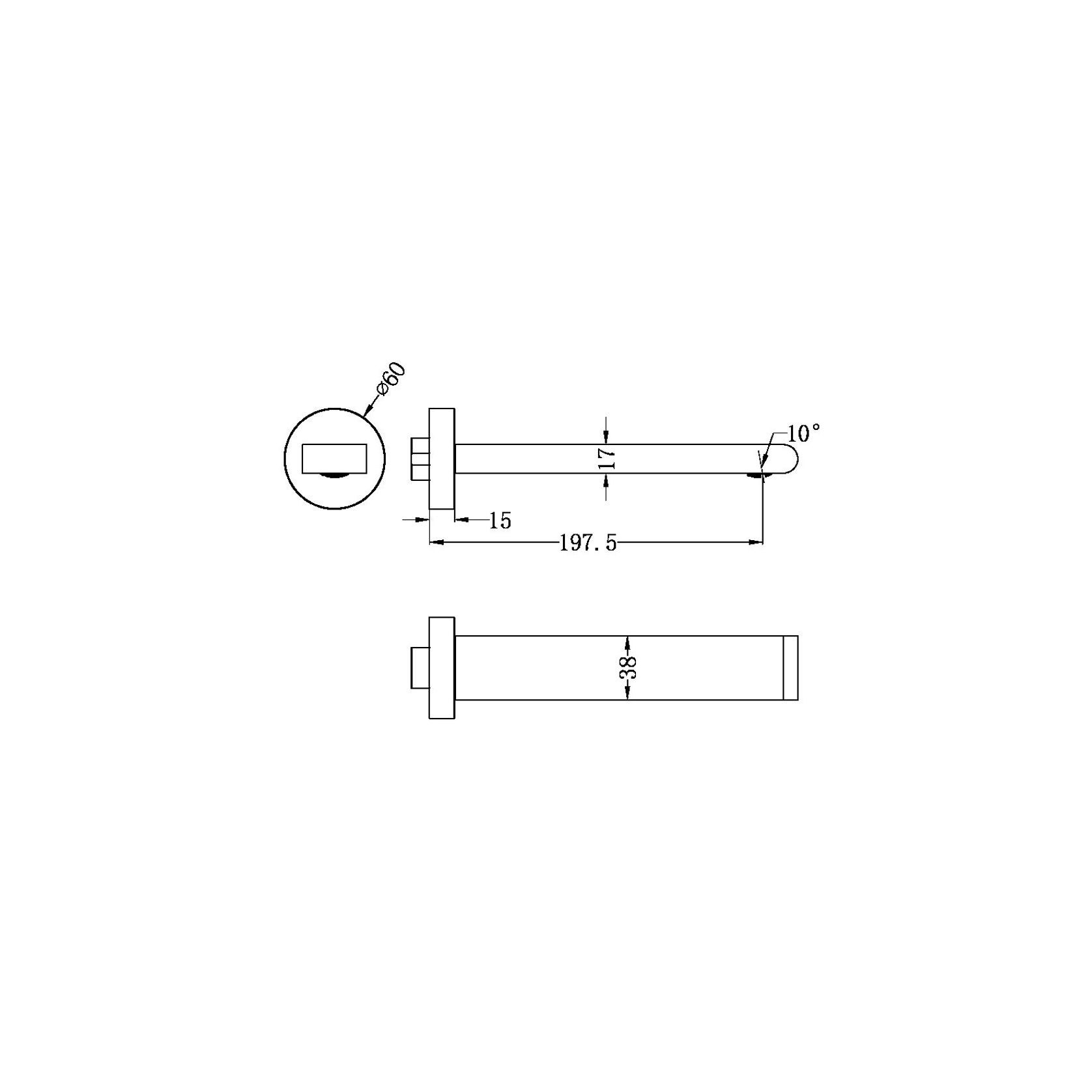 Bianca Fixed Bath Spout 200mm | Brushed Gold gallery detail image