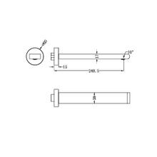 Bianca Fixed Bath Spout 240mm | Gun Metal gallery detail image