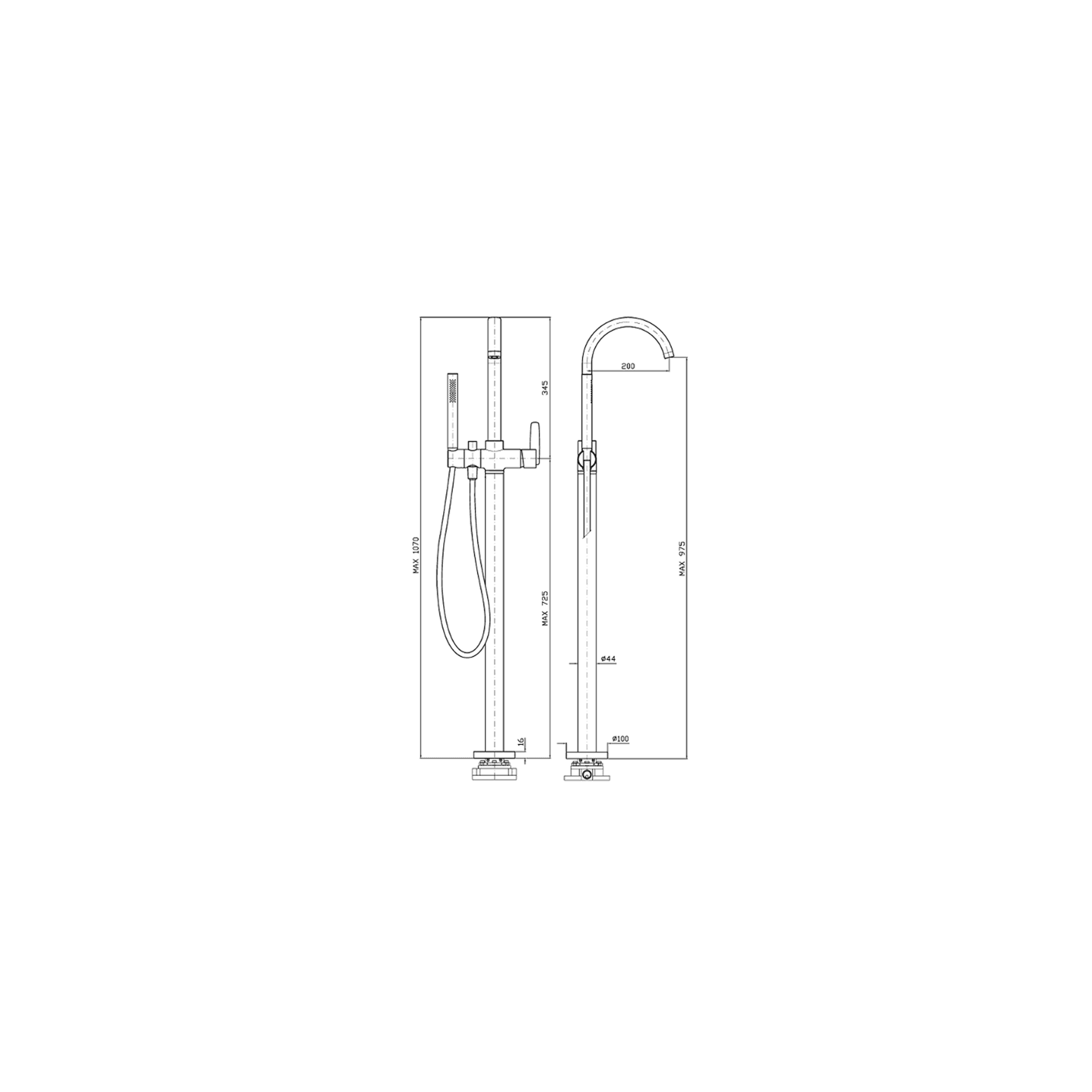 Veloce Free Standing Single Lever Bath Column gallery detail image