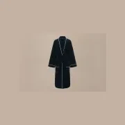 Cotton Velour Bathrobes with Piping gallery detail image