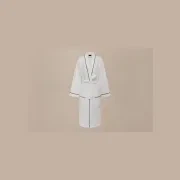 Cotton Velour Bathrobes with Piping gallery detail image