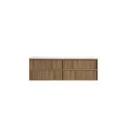Aulic  Venetta Flute Wall Hung 1800m Harvest Oak Vanity gallery detail image