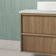 Aulic  Venetta Flute Wall Hung 1800m Harvest Oak Vanity gallery detail image