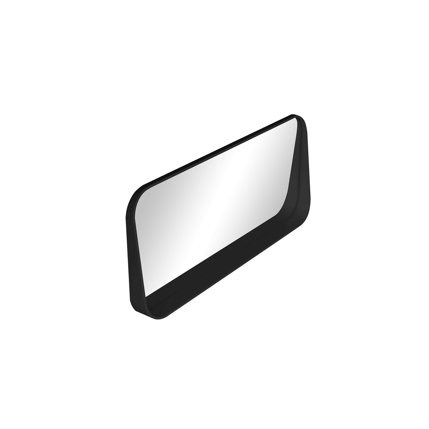 iStone 1100mm Rectangular Mirror with Shelf Matte Black gallery detail image