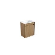 Aulic Mini Ravia Fluted Wall Hung Harvest Oak Cabinet gallery detail image