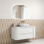 Aulic Ramee Fluted Wall Hung 1200mm Matte White Cabinet gallery detail image