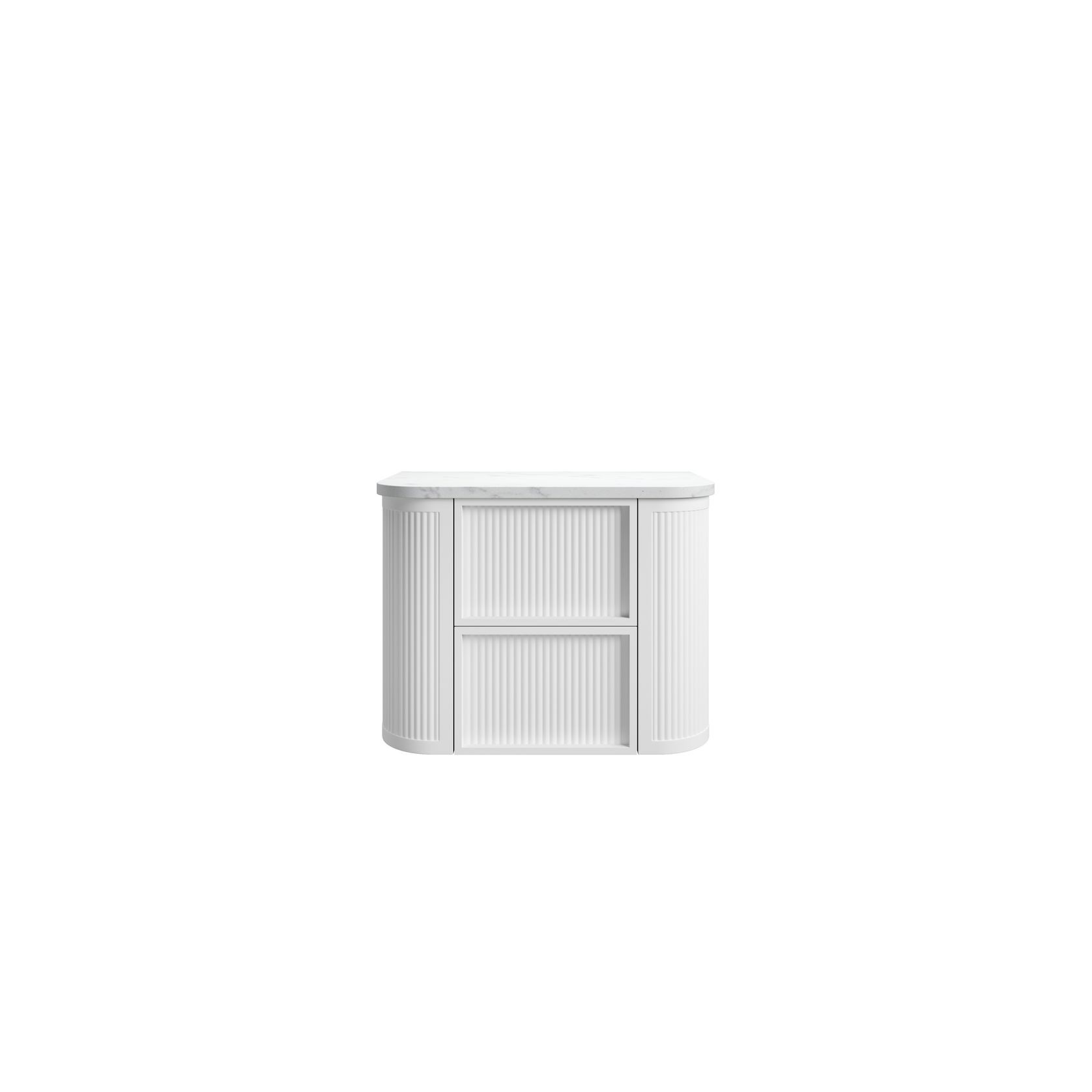 Aulic Ramee Fluted Wall Hung 750mm Matte White Cabinet gallery detail image