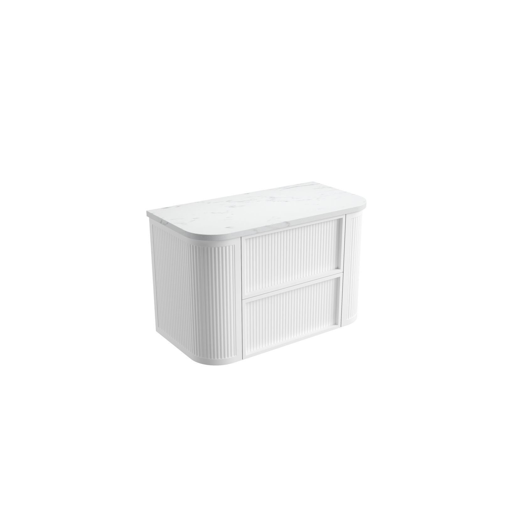 Aulic Ramee Fluted Wall Hung 900mm Matte White Cabinet gallery detail image