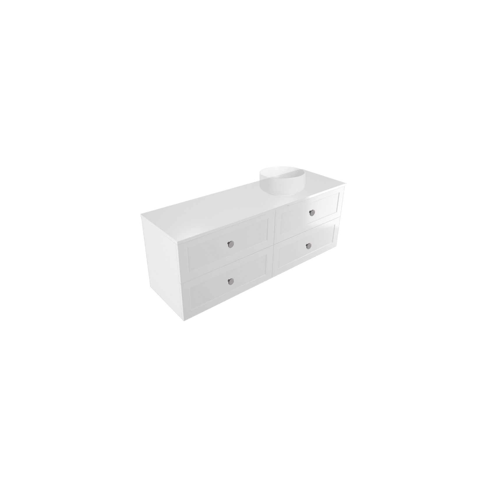 Telaio 1500 Single Right Bowl 4 Drawer Wall Vanity gallery detail image