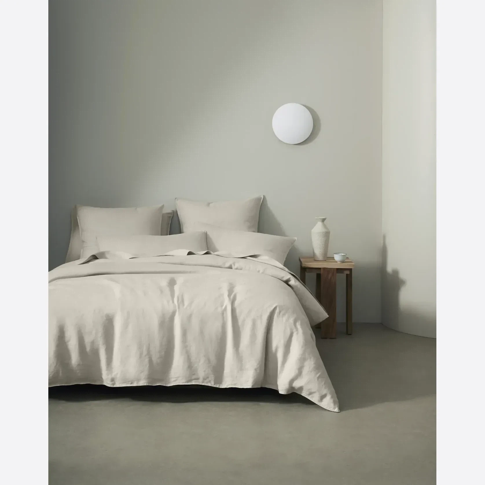 Ravello Linen Fitted Sheet - Bone | Weave Home Bed Linen gallery detail image