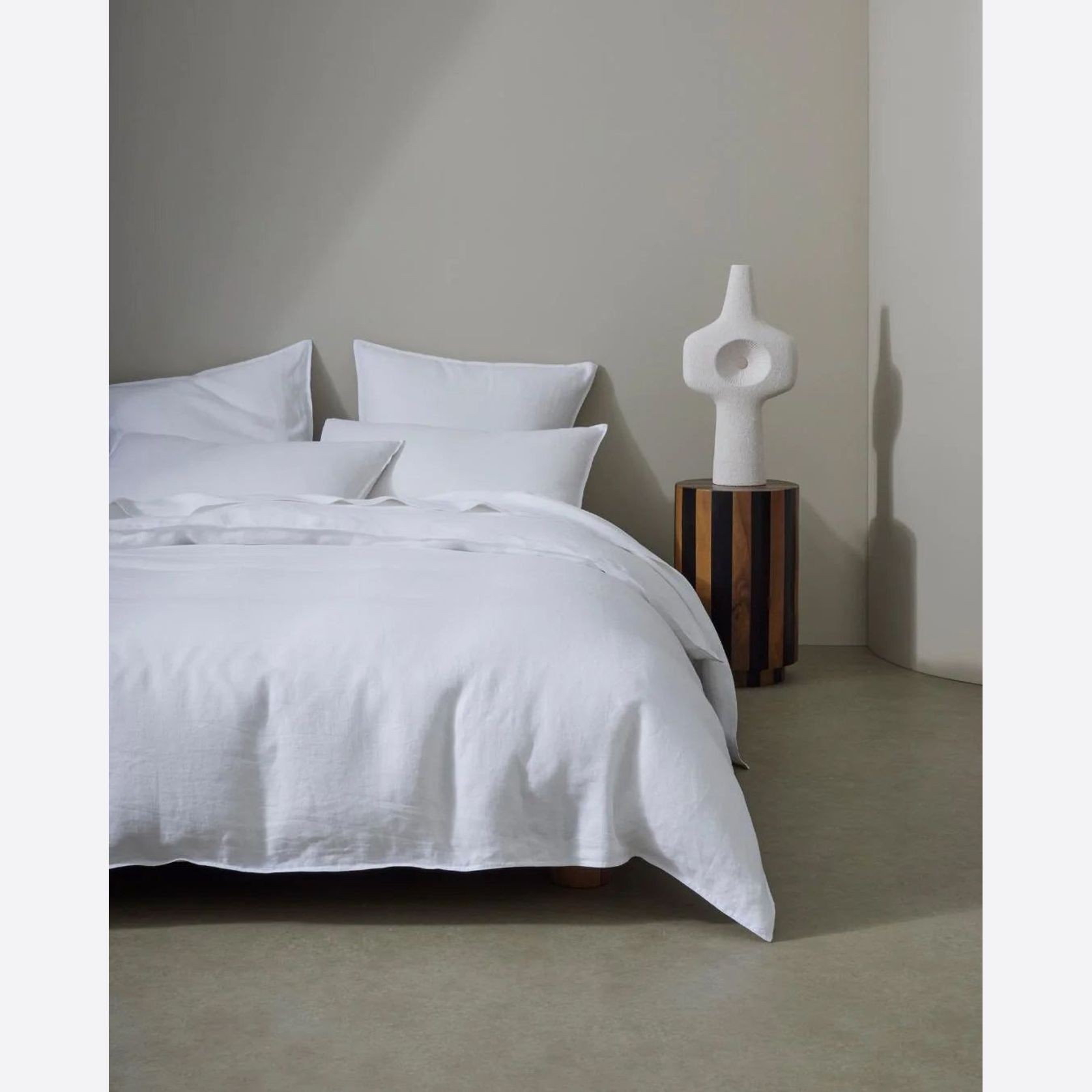 Ravello Linen Flat Sheet - White | Weave Home Bed Linen gallery detail image