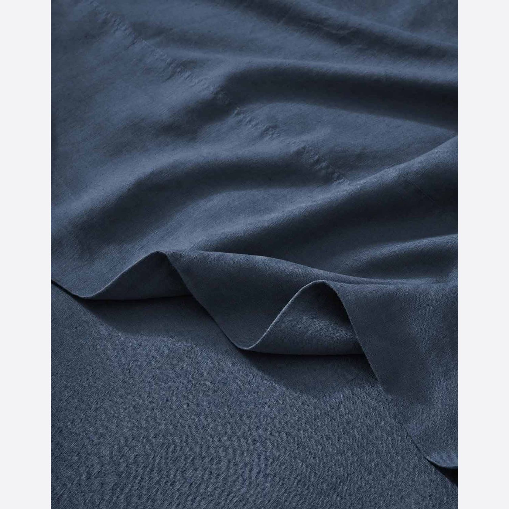 Ravello Linen Fitted Sheet - Denim | Weave Home Bed Linen gallery detail image