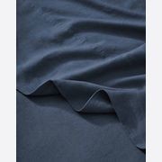Ravello Linen Fitted Sheet - Denim | Weave Home Bed Linen gallery detail image