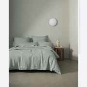 Ravello Linen Fitted Sheet - Sage | Weave Home Bed Linen gallery detail image