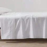 Cotton Percale Flat Sheets with Piping gallery detail image