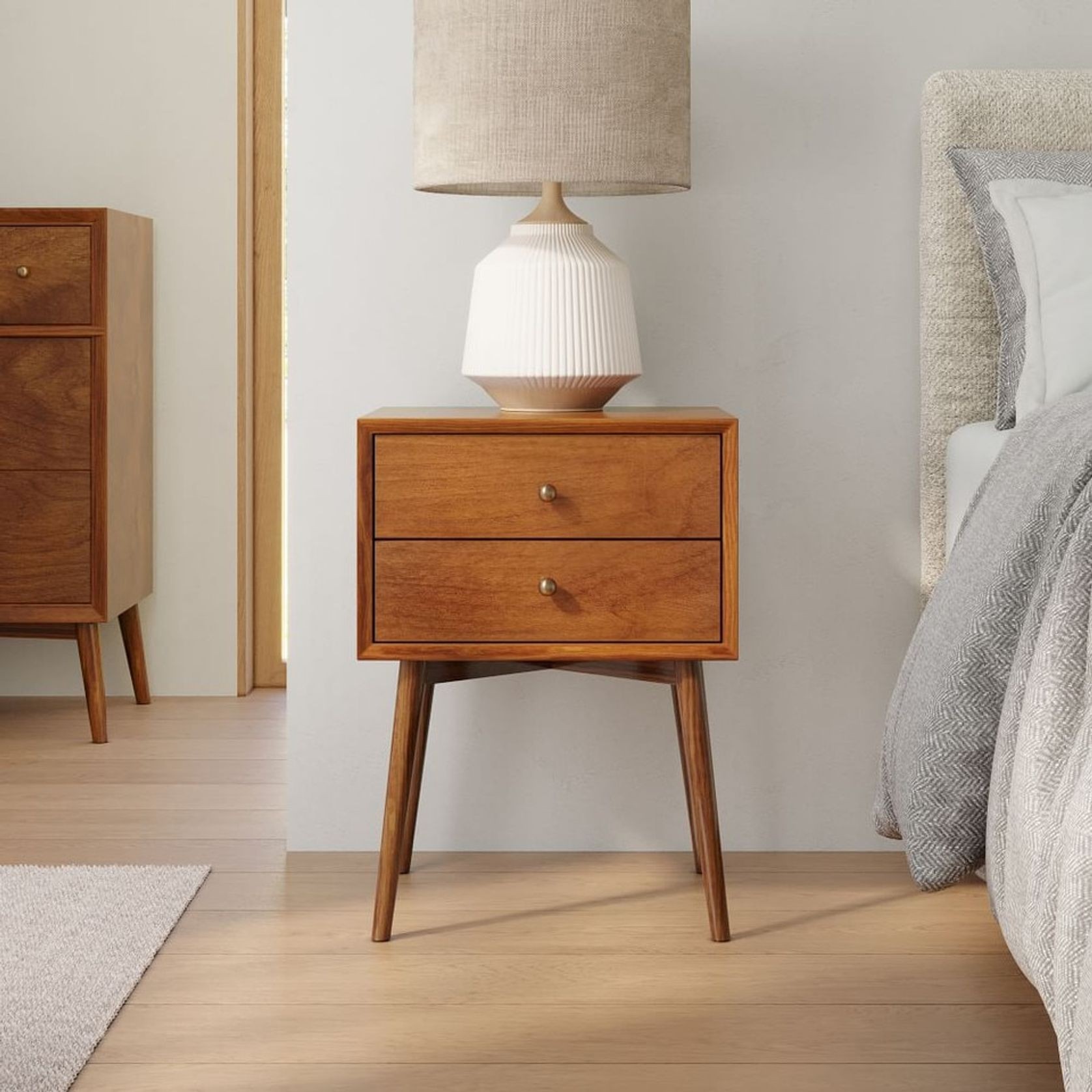 Mid-Century Closed Bedside Table gallery detail image