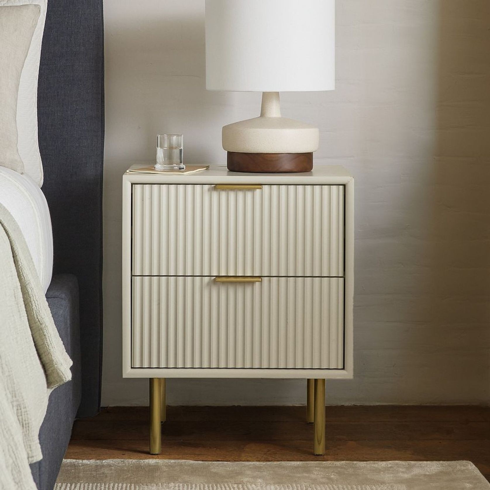 Quinn Closed 2-Drawer Bedside Table gallery detail image