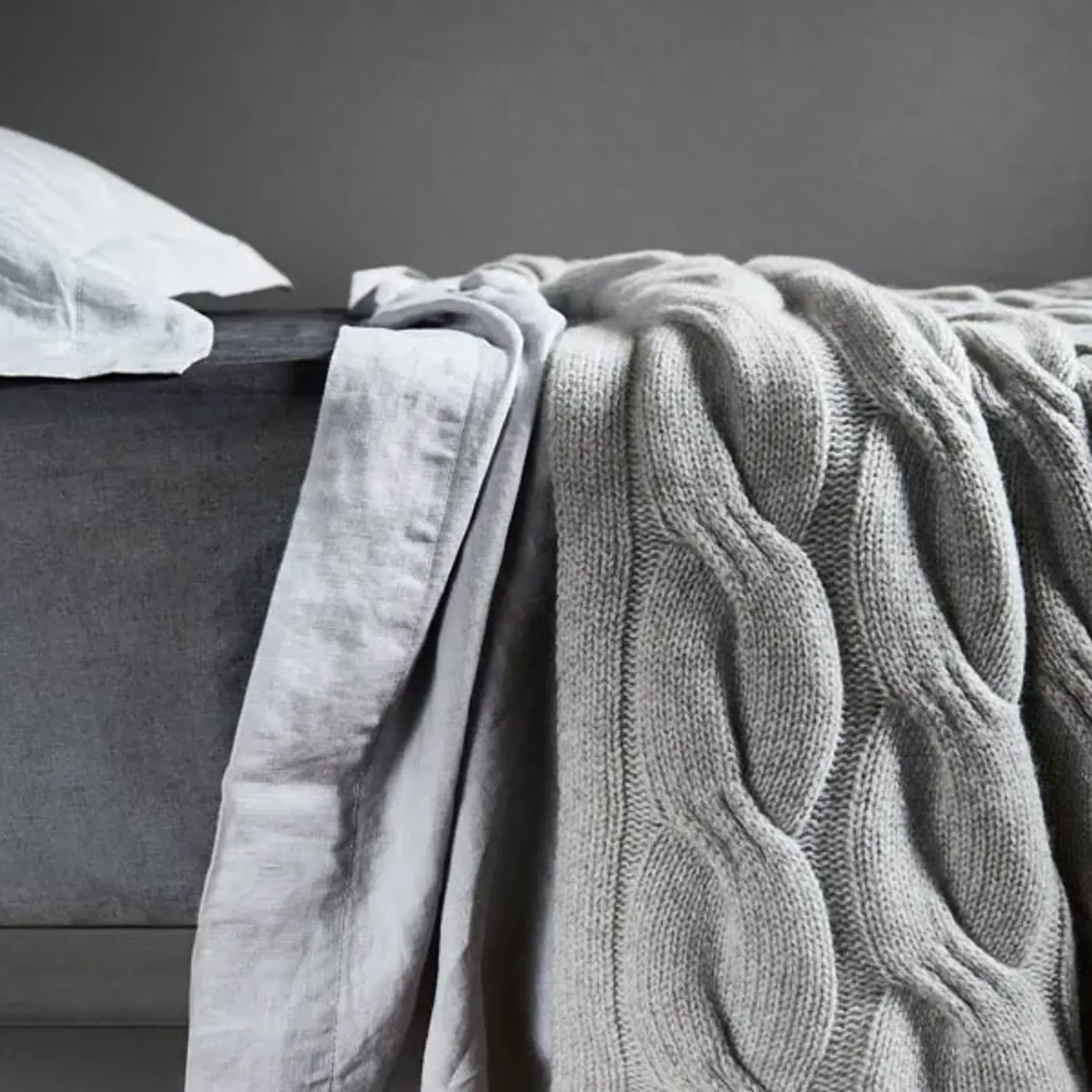 Chunky Cable Angora & Merino Wool Throws gallery detail image