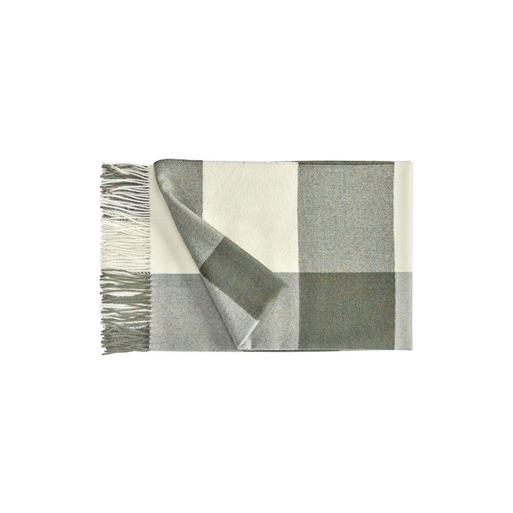 Fischbacher 1819 Alpaca Throw - Carre White and Green gallery detail image