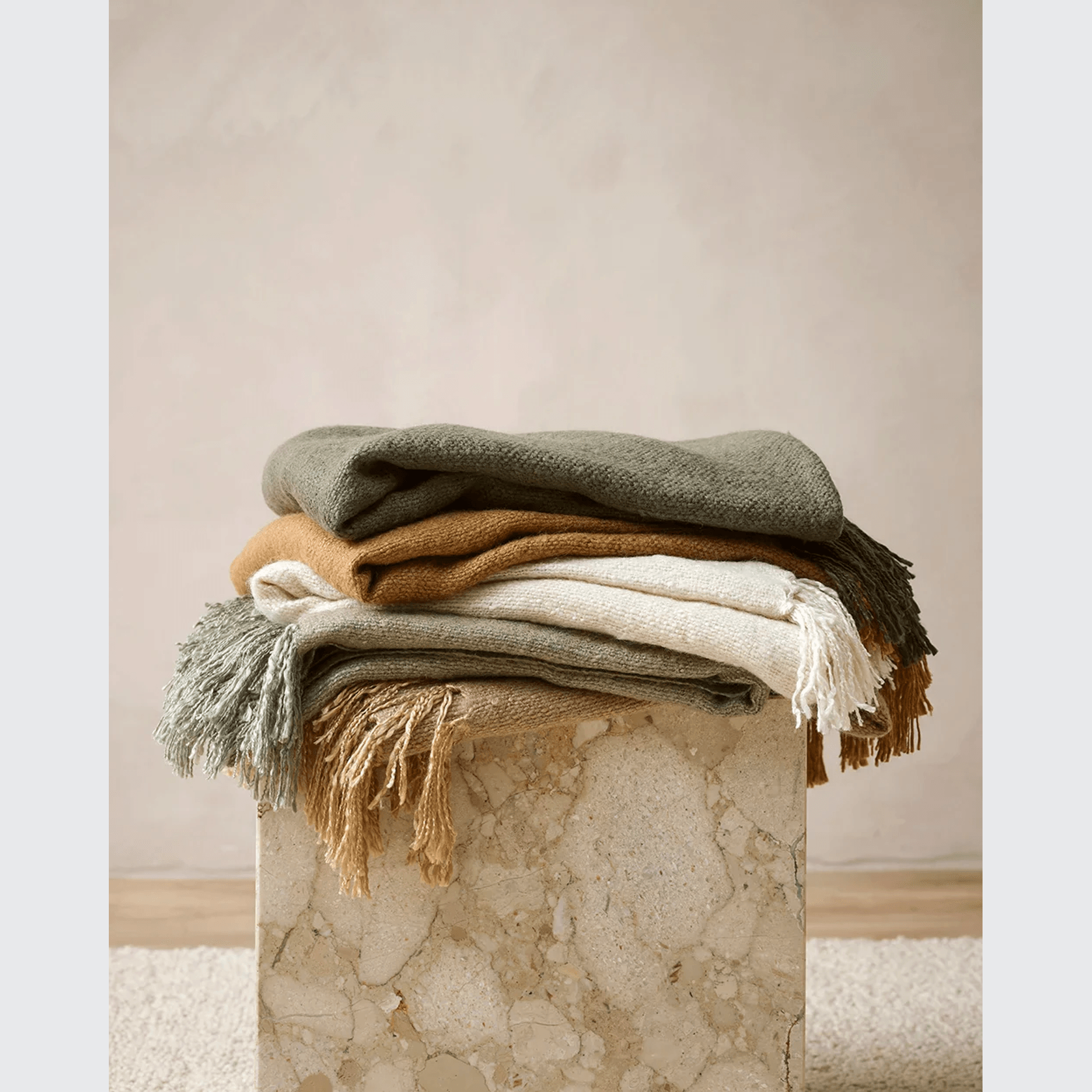 Baya Richmond Throw - Cinnamon | Acrylic/Wool Blend gallery detail image