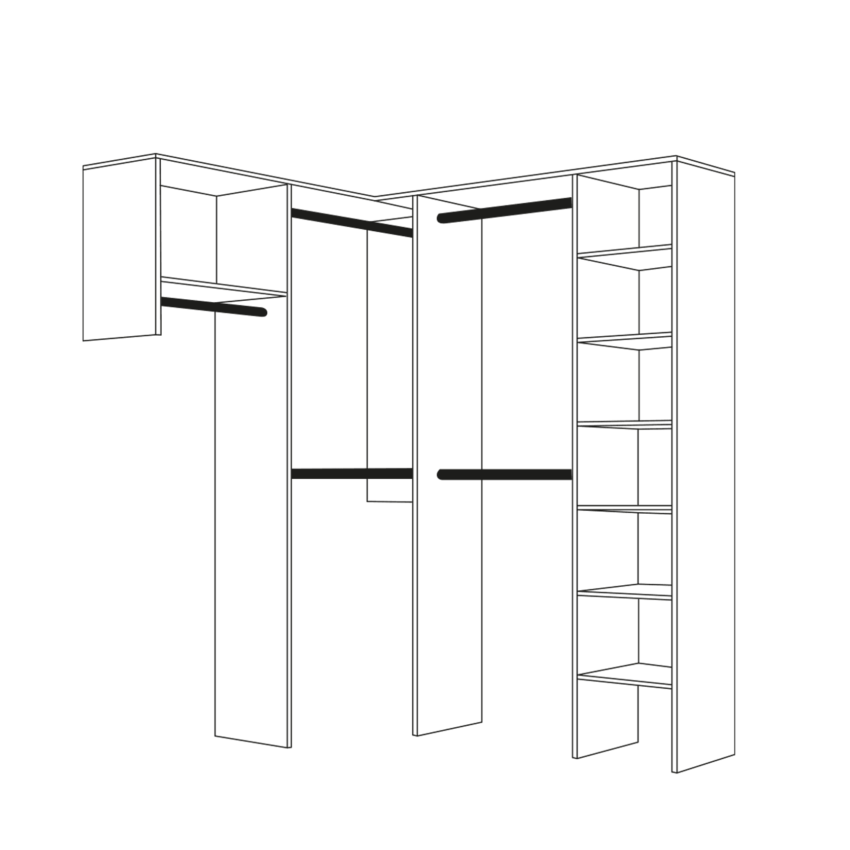 Basic L-Shape Walk In Wardrobe gallery detail image