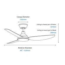 Clayfield Quick-Install 3-Blade Ceiling Fan gallery detail image