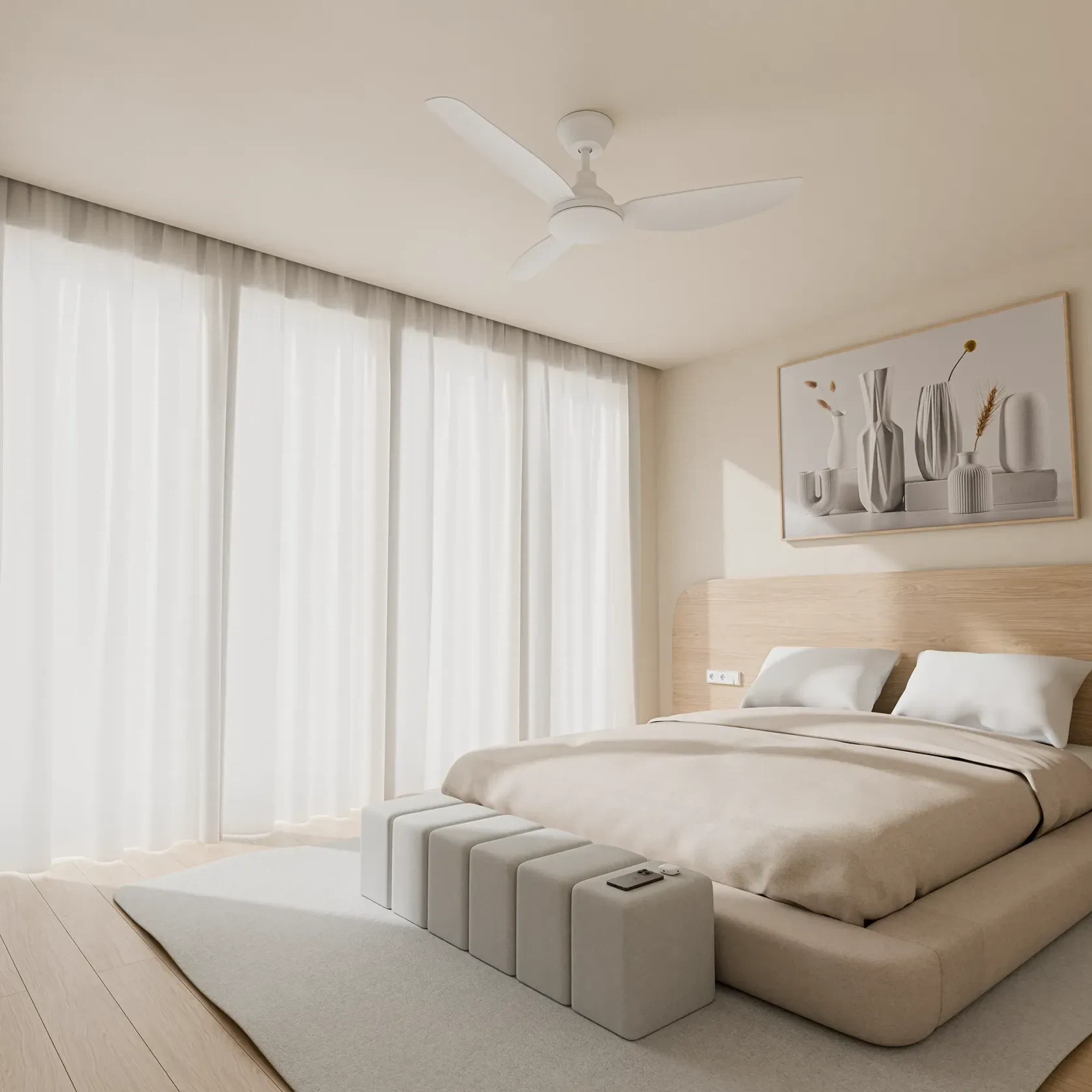 Sora Indoor/Outdoor Quick-Install 3-Blade Ceiling Fan gallery detail image
