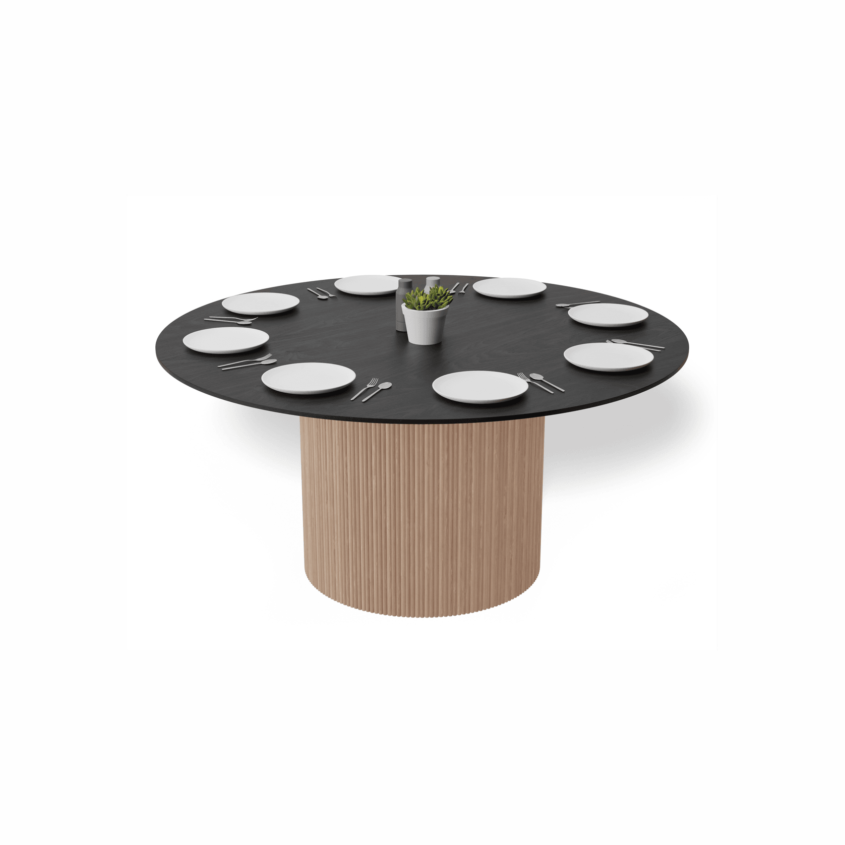 Poppy table - Natural Base Black Top gallery detail image