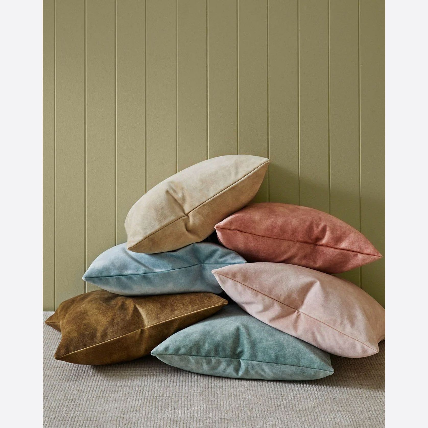 Weave Home Ava Velvet Cushion - Blush | 50 x 50cm gallery detail image