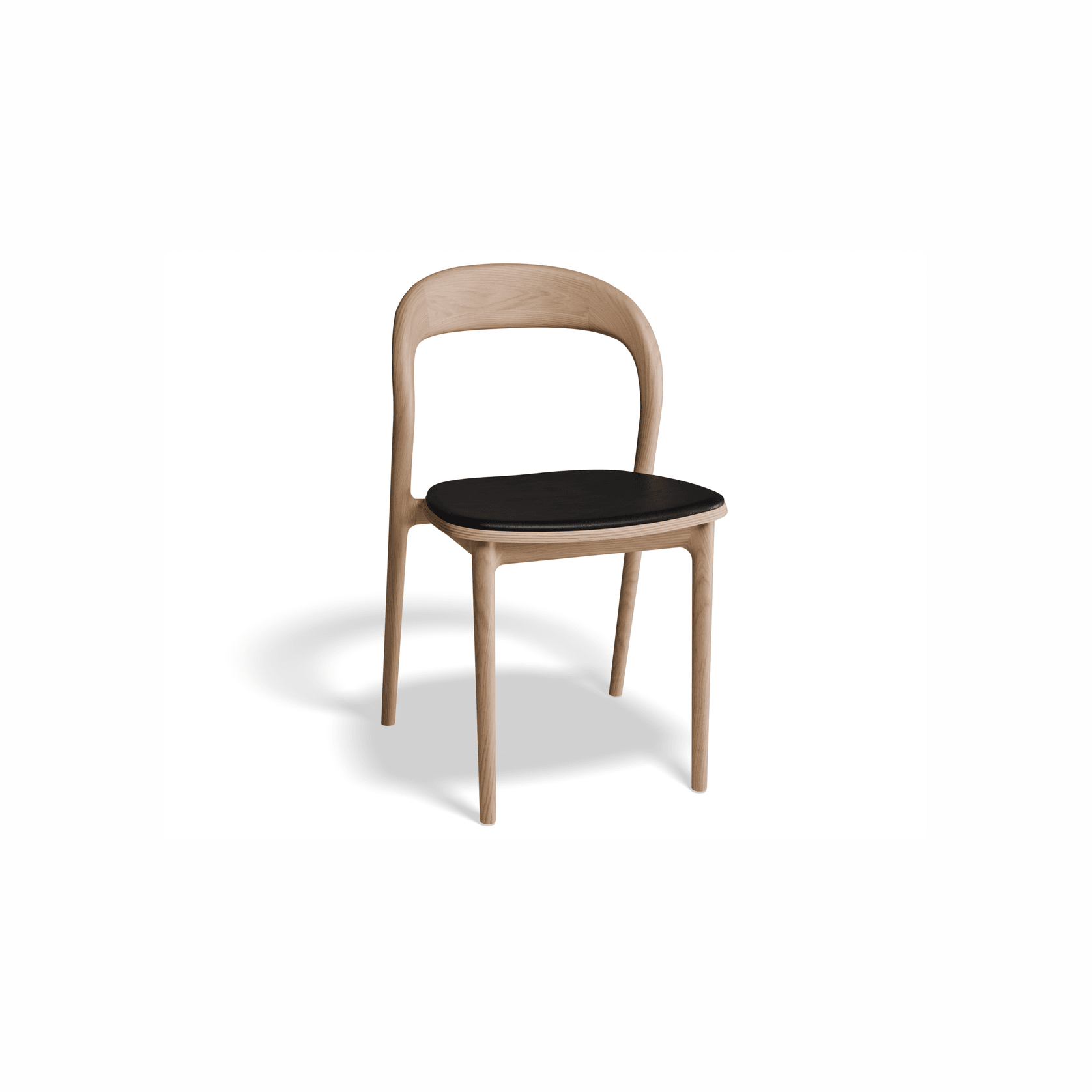 Mia Chair - Natural with Vegan Leather Seat Pad gallery detail image