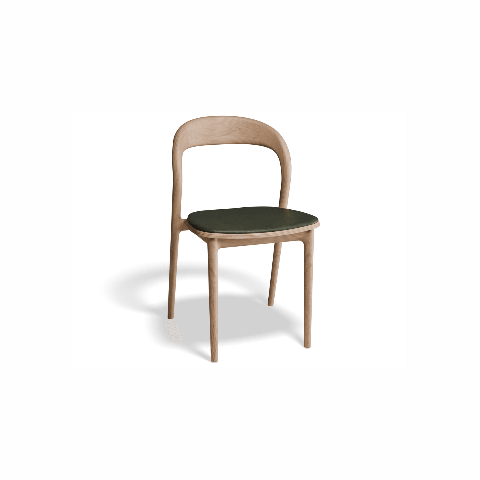 Mia Chair - Natural with Vegan Leather Seat Pad gallery detail image