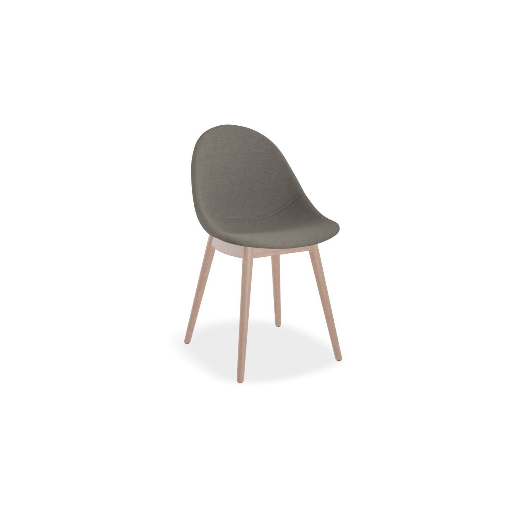 Pebble Fabric Dark Grey Chair - Natural Beechwood Base gallery detail image