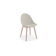 Pebble Fabric Light Grey Upholstered Chair - Swivel Base w Castors - Black gallery detail image