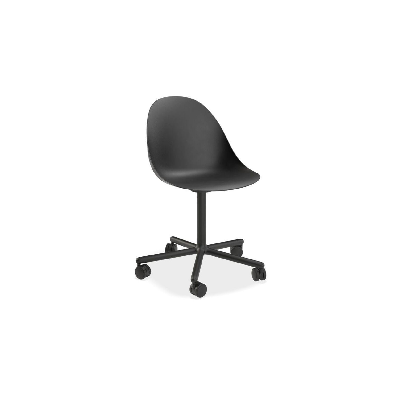 Pebble Chair Black with Shell Seat - Natural Beechwood Base gallery detail image