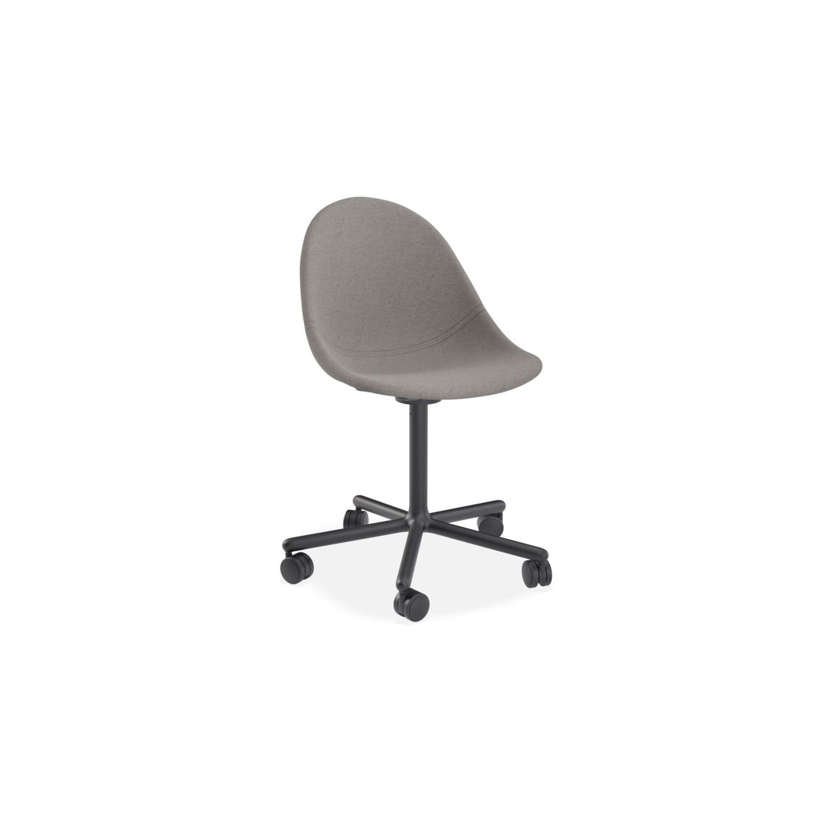 Pebble Fabric Dark Grey Upholstered Chair - Sled Base - Black gallery detail image