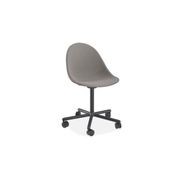 Pebble Fabric Dark Grey Upholstered Chair - Pyramid Fixed Base - Black gallery detail image