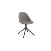 Pebble Fabric Dark Grey Upholstered Chair - Swivel Base - Black gallery detail image
