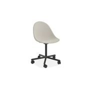 Pebble Fabric Light Grey Upholstered Chair - Swivel Base - Black gallery detail image