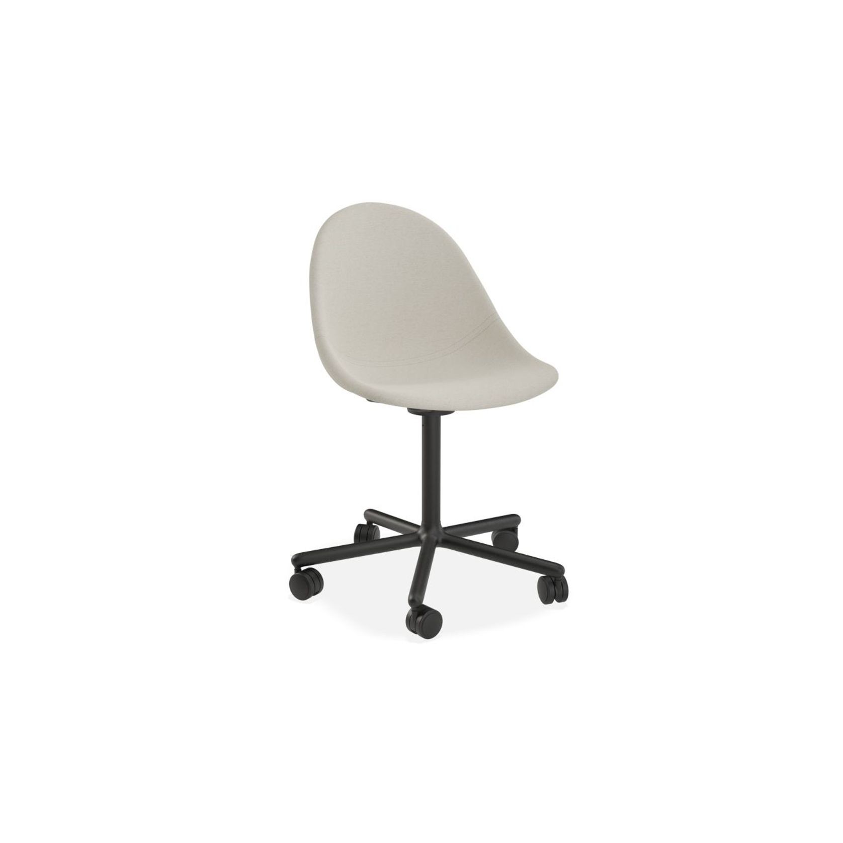 Pebble Fabric Light Grey Upholstered Chair - 4 Post - Black gallery detail image