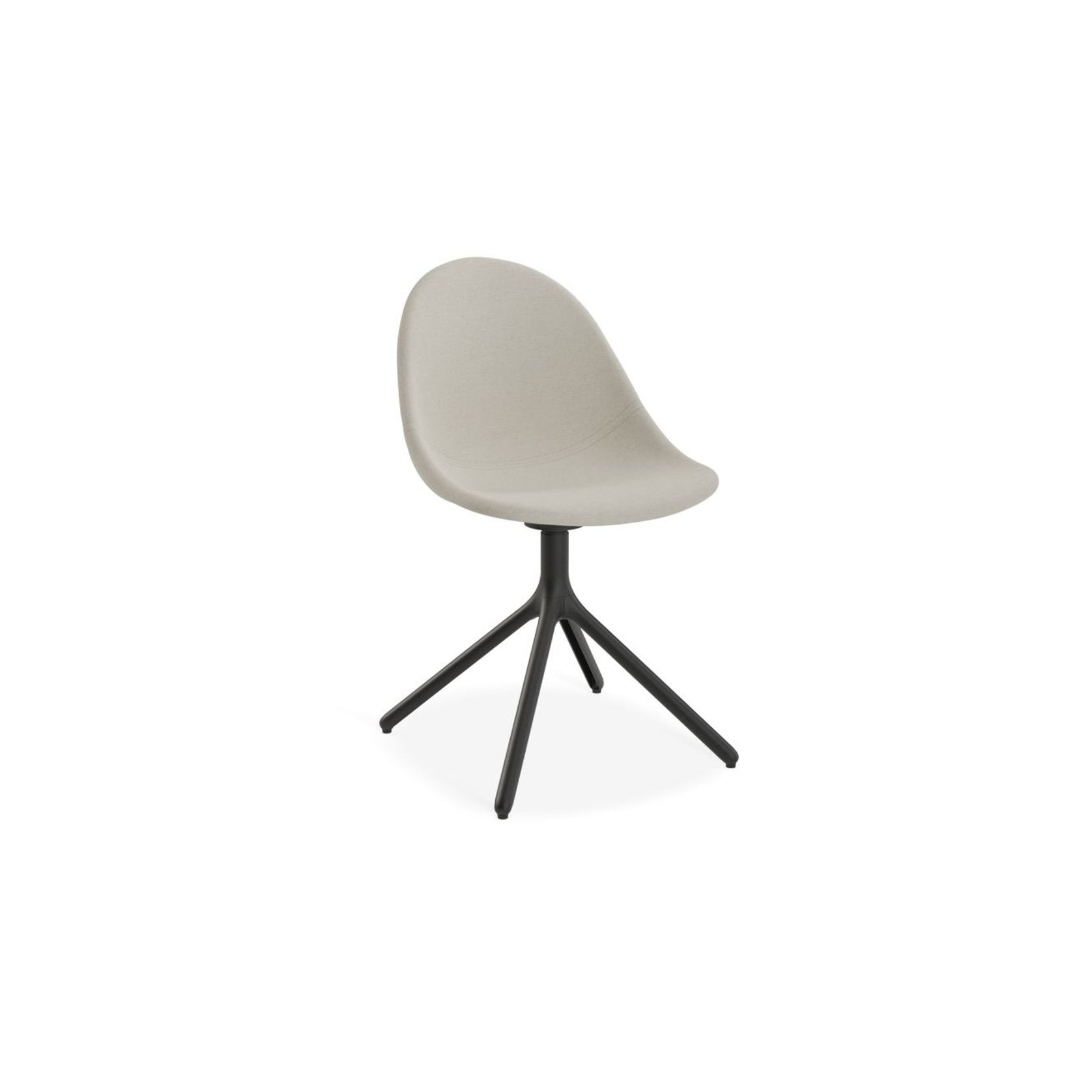 Pebble Fabric Light Grey Upholstered Chair - Sled Base - Black gallery detail image