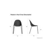 Pebble Fabric Light Grey Upholstered Chair - Sled Base - White gallery detail image