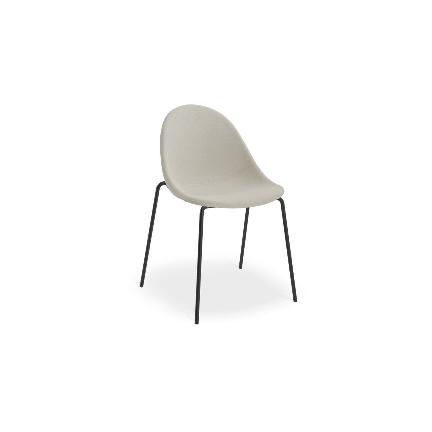 Pebble Fabric Light Grey Upholstered Chair - Swivel Base - Black gallery detail image